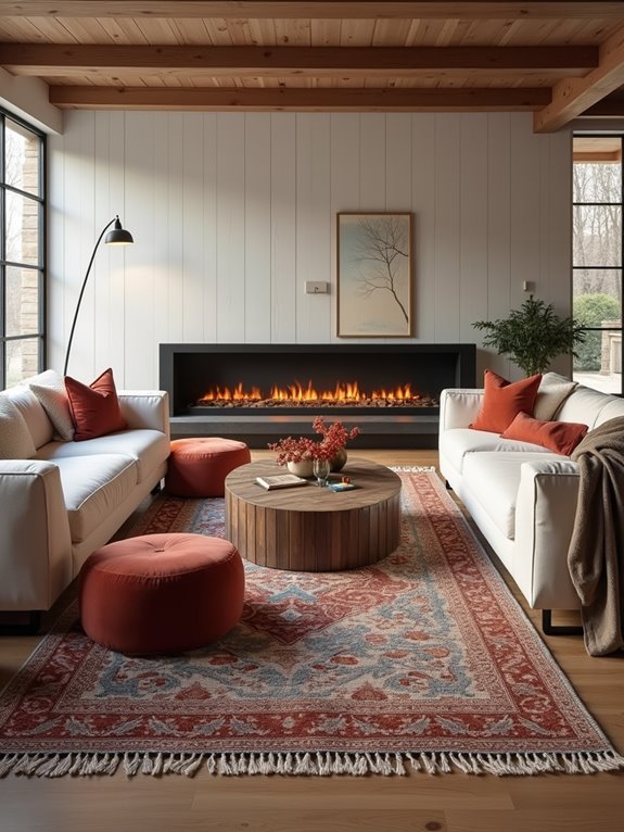 layered rugs for coziness