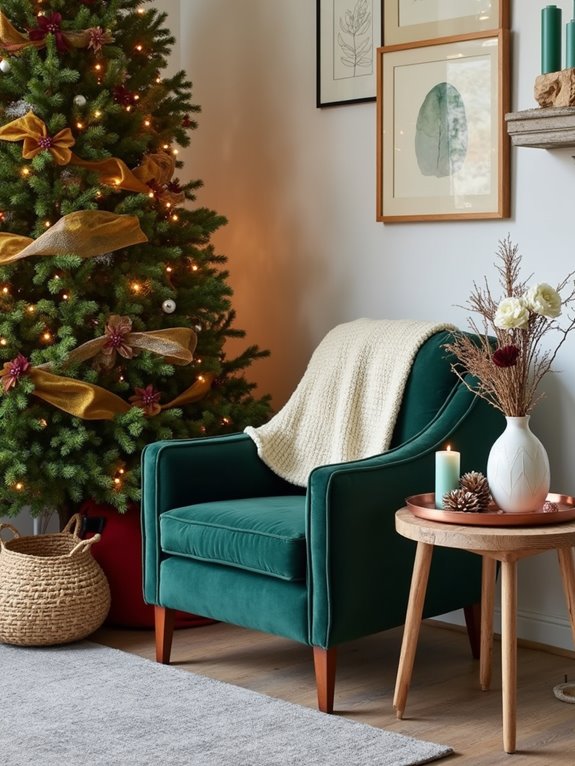 layering cozy festive textures