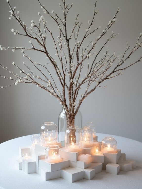 low elegant rustic centerpieces