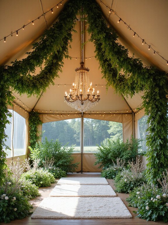 lush foliage tent ambiance