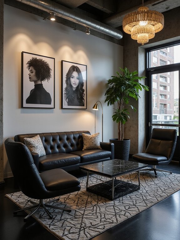 luxurious black leather seating