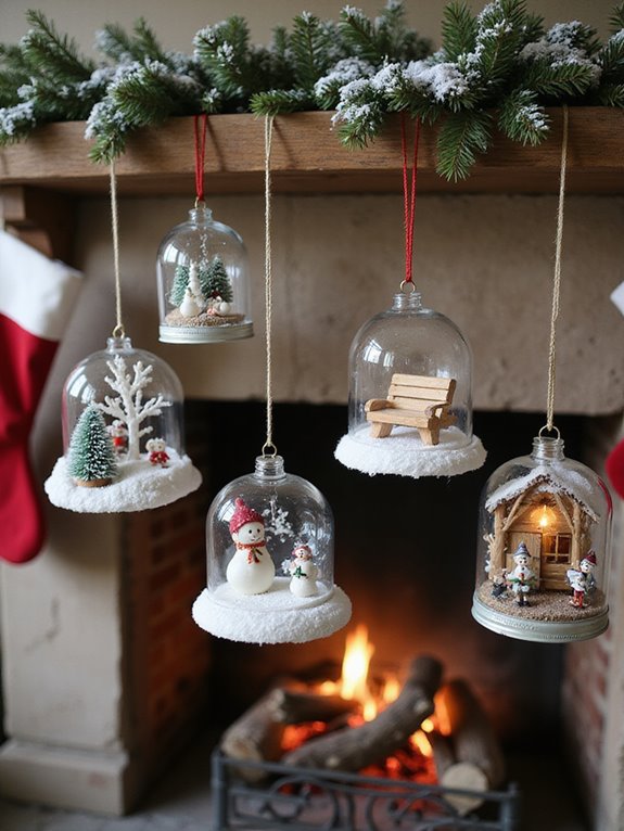mason jar winter ornaments