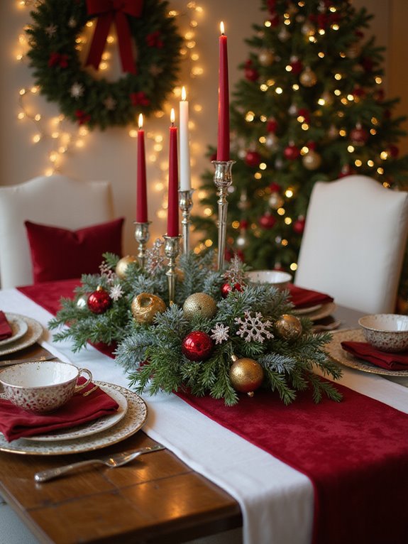 metallic accents enhance decor