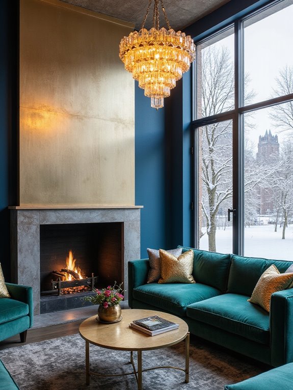 metallic furniture adds sparkle