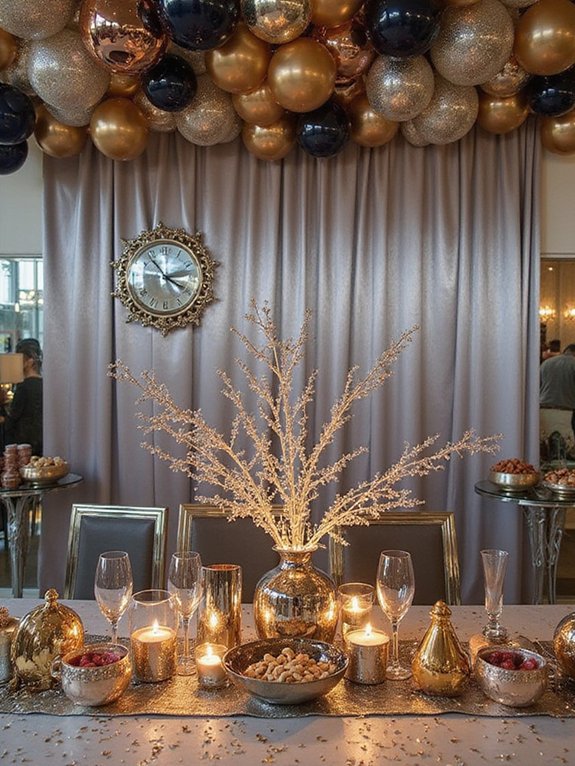 metallic party decor accents