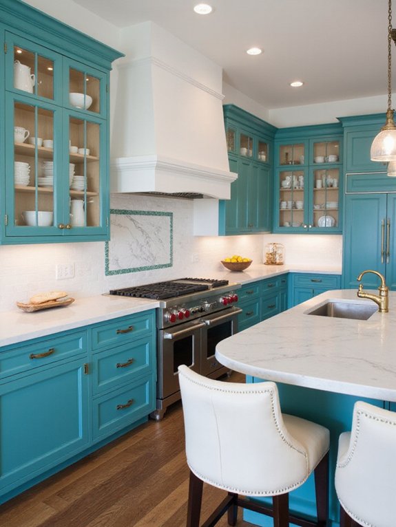 modern teal cabinetry styles