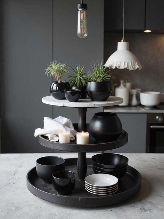 monochrome geometric decor setup