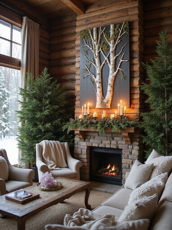 nature inspired winter decor