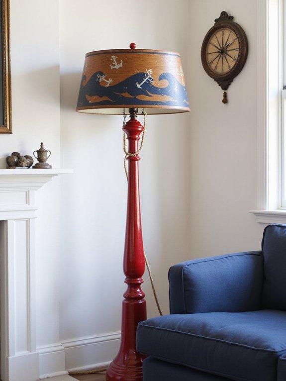 nautical red floor lamps