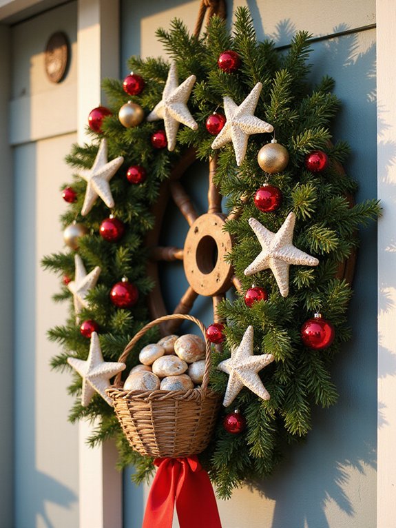 nautical themed christmas wreath crafting