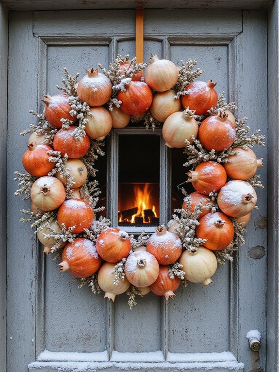 orange and white wreath