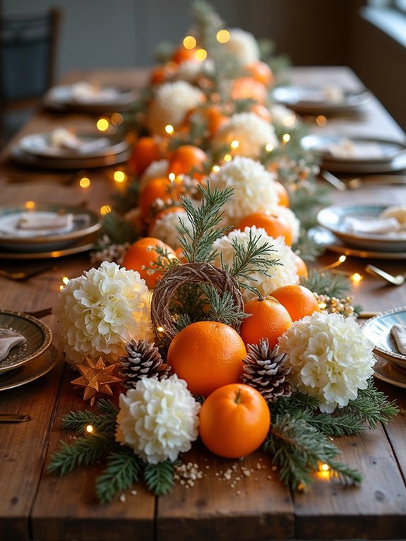 orange white centerpiece arrangements