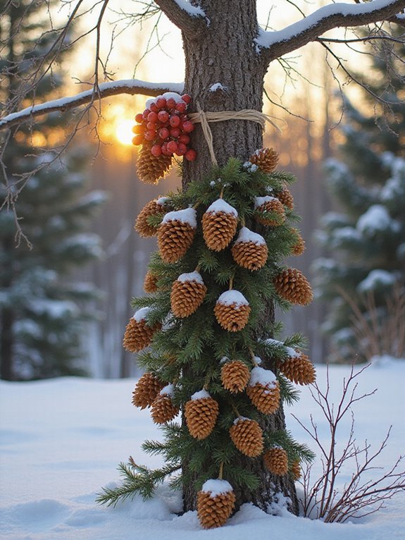 pinecone berry garland diy