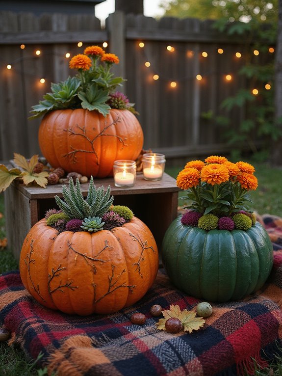 pumpkins as creative planters