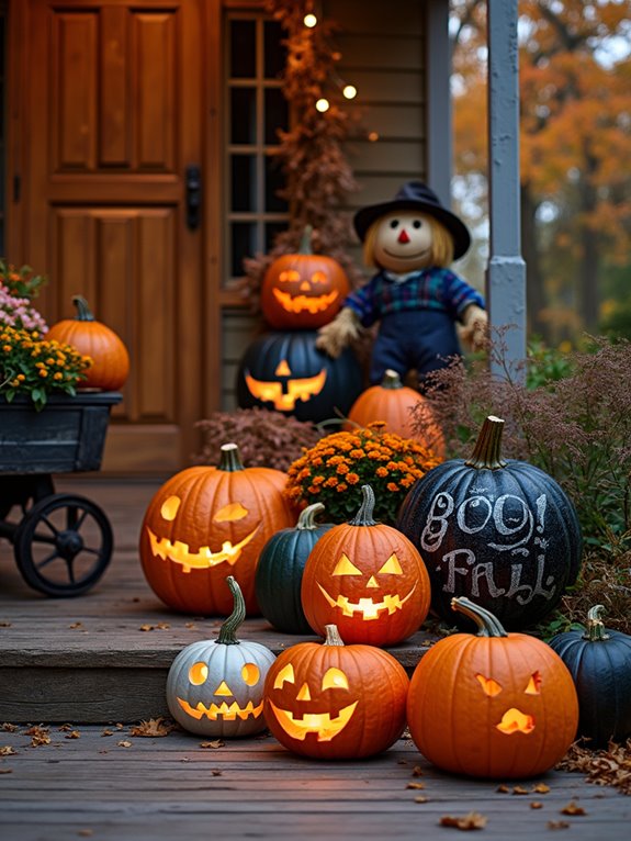 pumpkins enhance outdoor decor