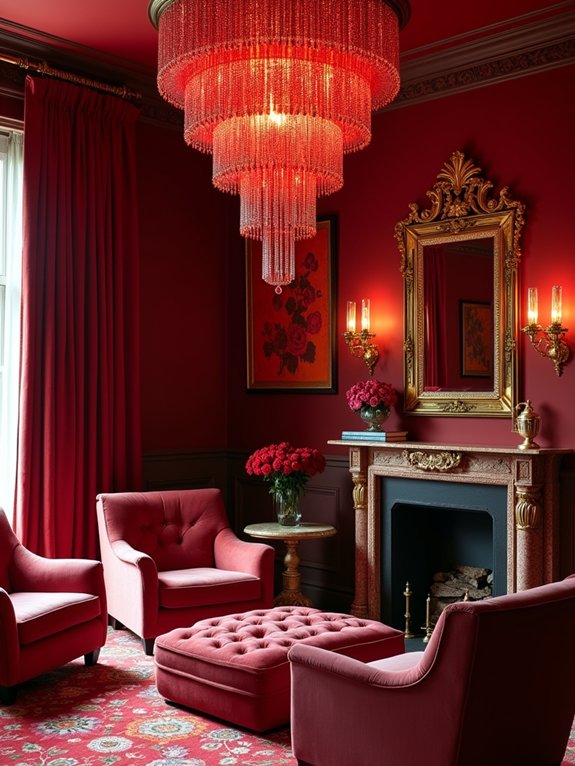 radiant red chandelier elegance