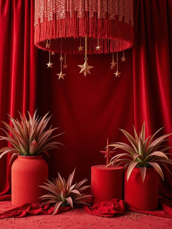 red velvet glitter backdrop