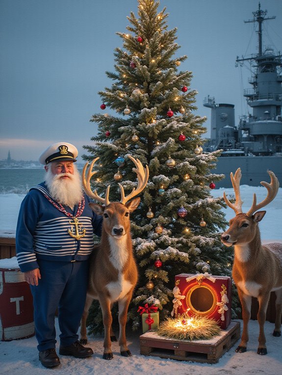 reindeer themed nautical christmas cheer