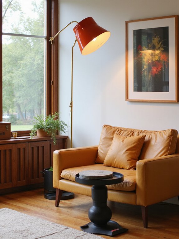 retro chic red floor lamps