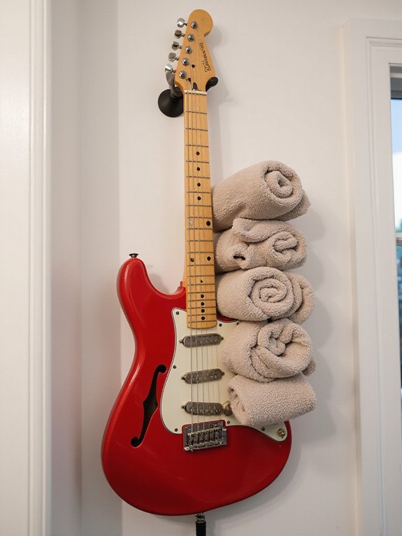 rock inspired towel holder