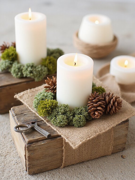 rustic diy candle holders