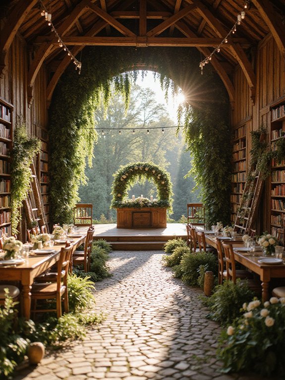 rustic vintage book centerpieces