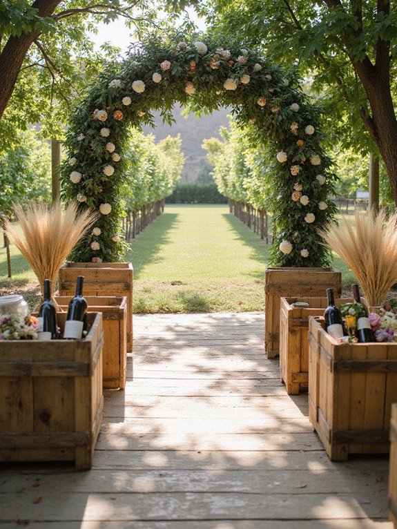 rustic wine crate centerpieces