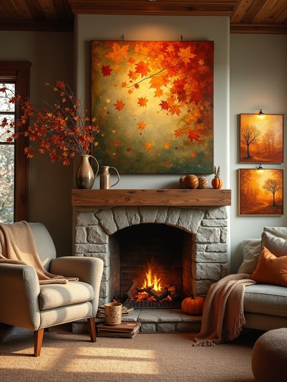 seasonal artwork enhances ambiance