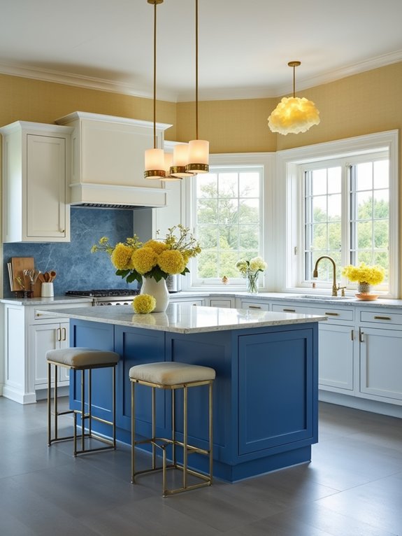 serene blue and yellow