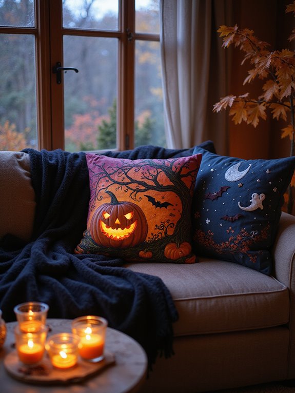 spooky diy pillow covers