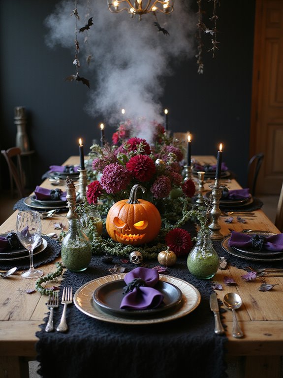 spooky halloween table setting
