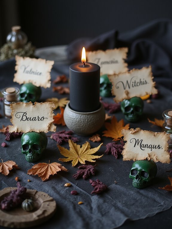 spooky name cards crafting