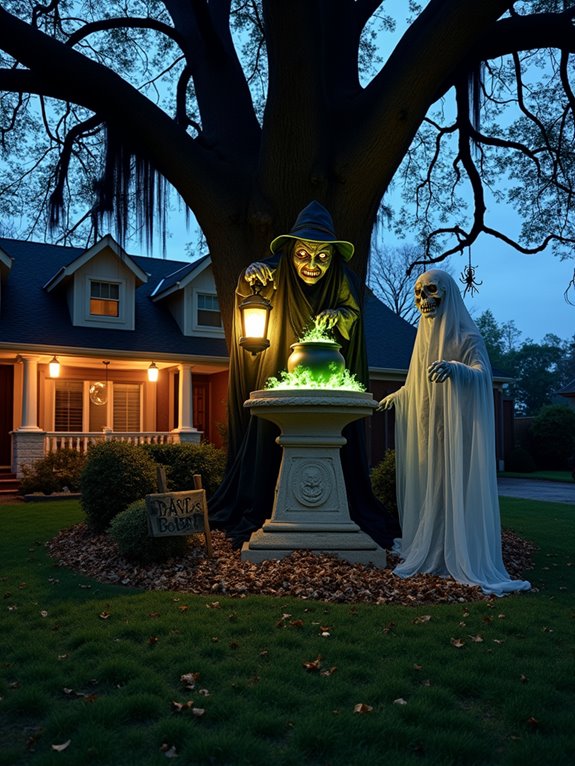 spooky props enhance atmosphere