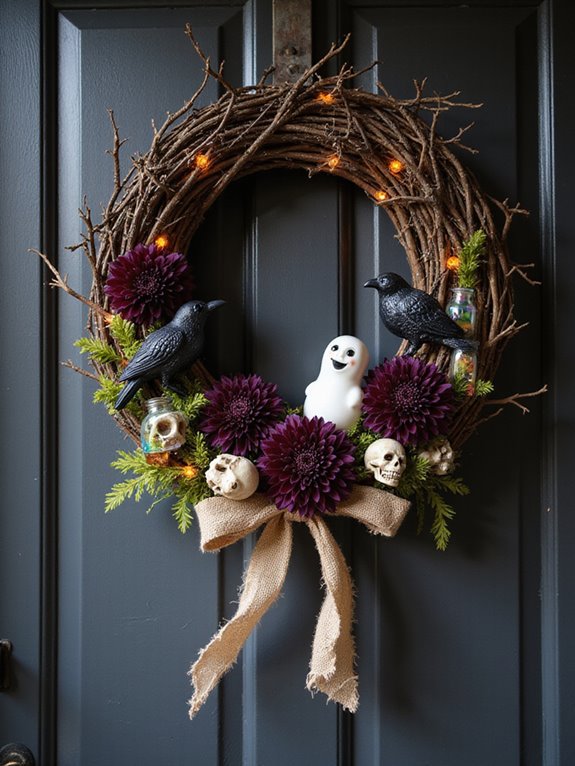 spooky wreath crafting fun
