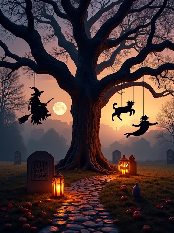 spooky yard silhouette decor