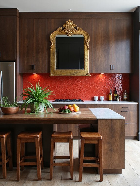 stylish matte ruby backsplash