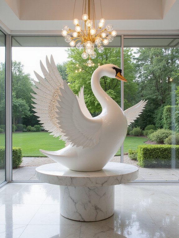 swan inspired elegant home decor