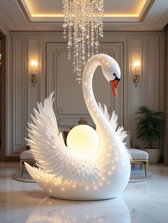 swan inspired elegant lighting fixtures