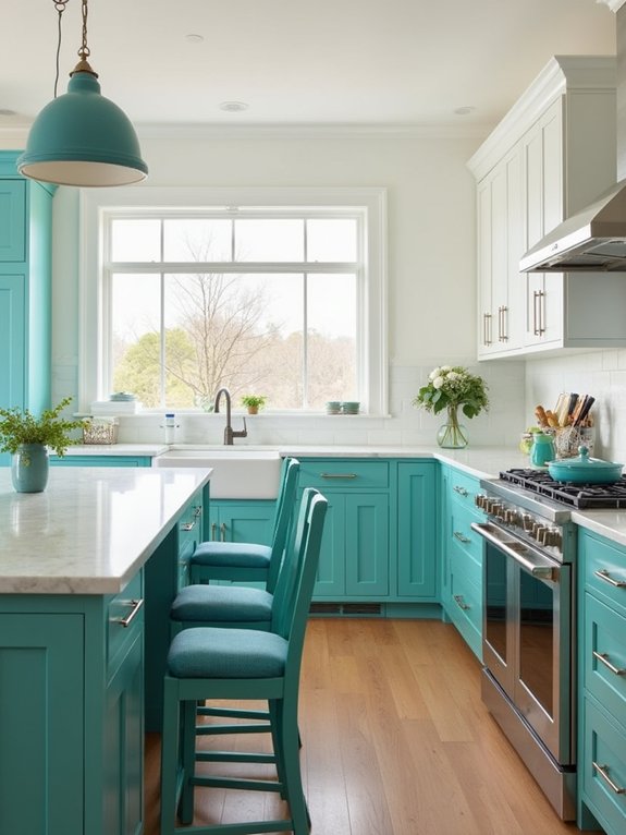 teal kitchen hardware refresh