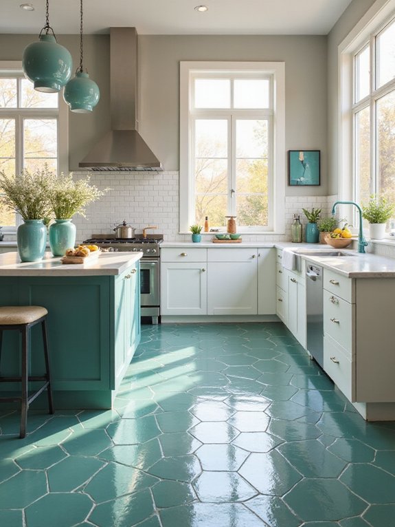 teal kitchen tile options