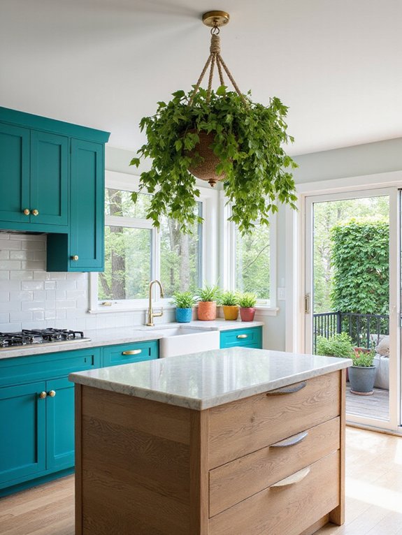 teal plant arrangement ideas