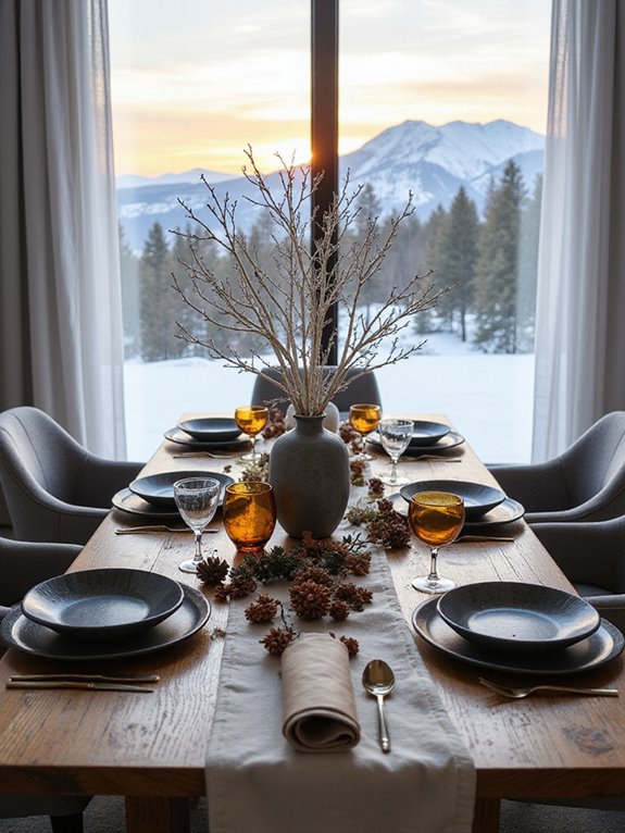 textured dinnerware enhances warmth
