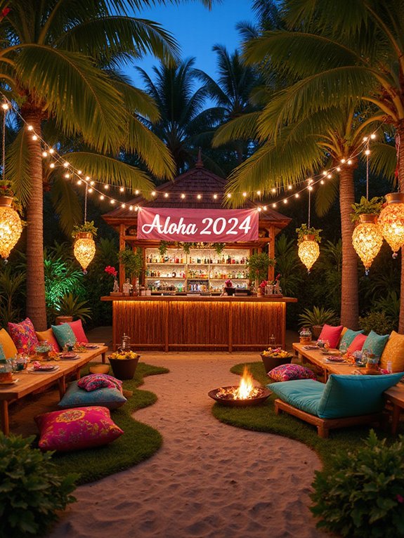 tropical beach party vibes