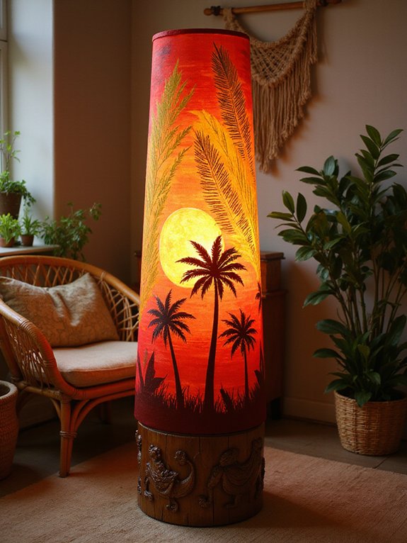 tropical red floor lamps