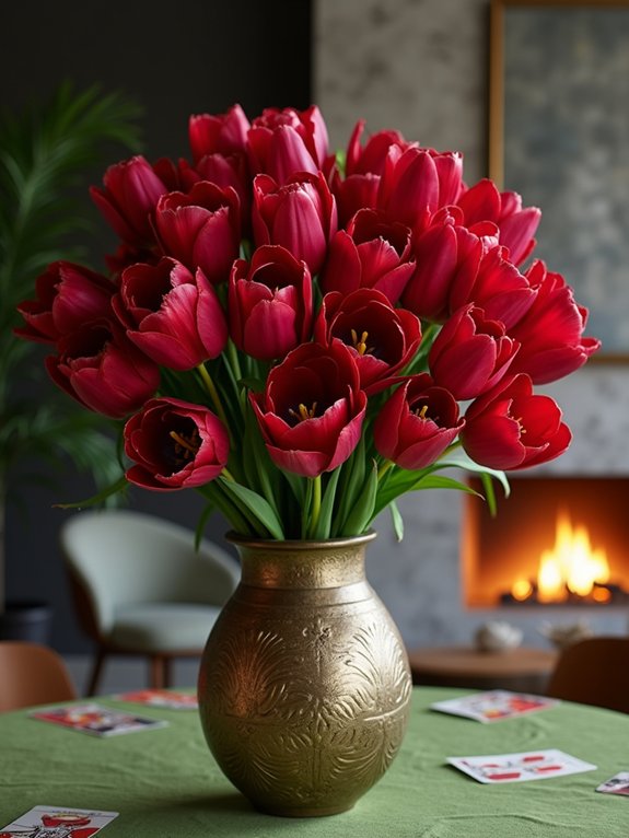 vibrant deep red tulip elegance