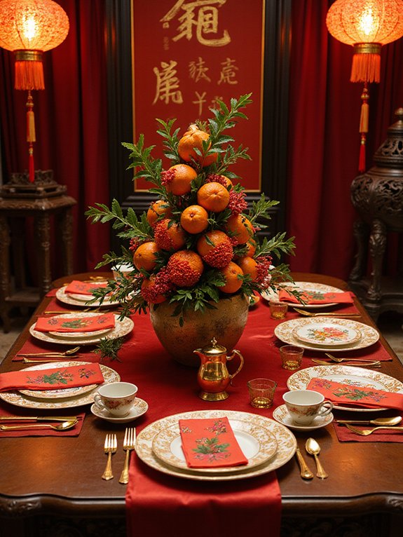 vibrant festive table setting