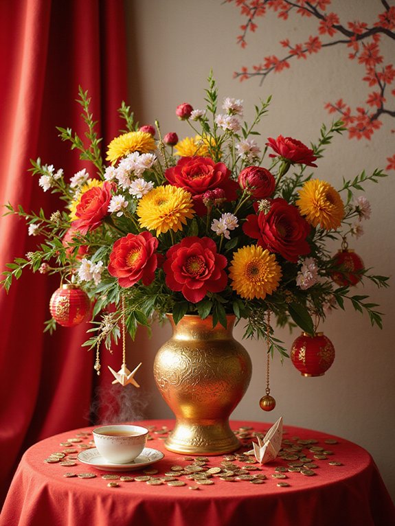 vibrant floral arrangements enhance