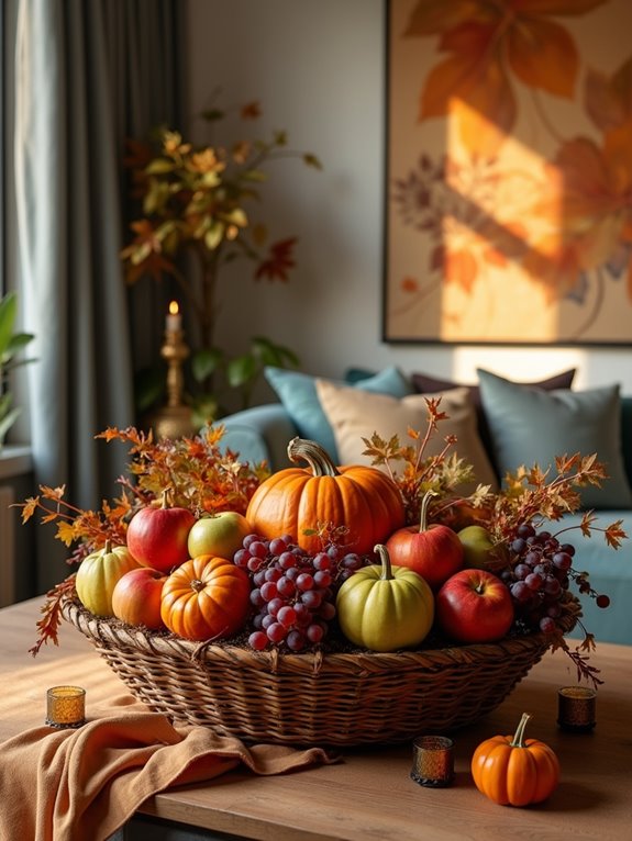 vibrant fruit autumn decor