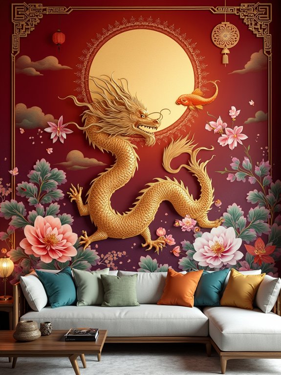 vibrant lunar wall murals