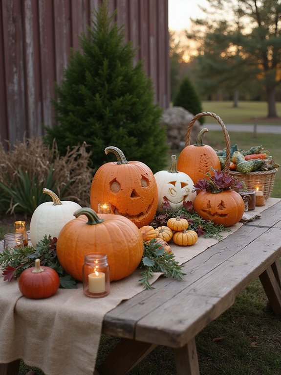 vibrant pumpkin harvest display